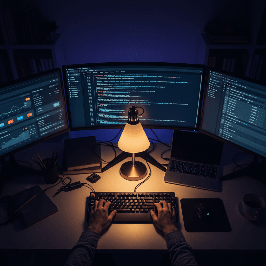 Developer working on payment technology systems